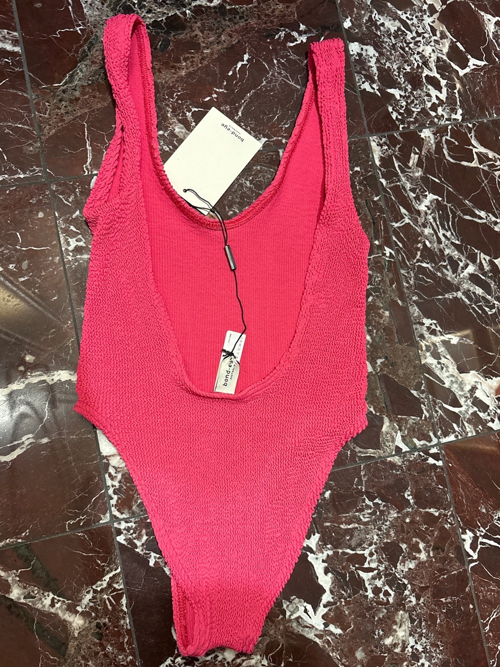 bond-eye Raspberry Textured One-Piece Swimsuit - Picture 3 of 4